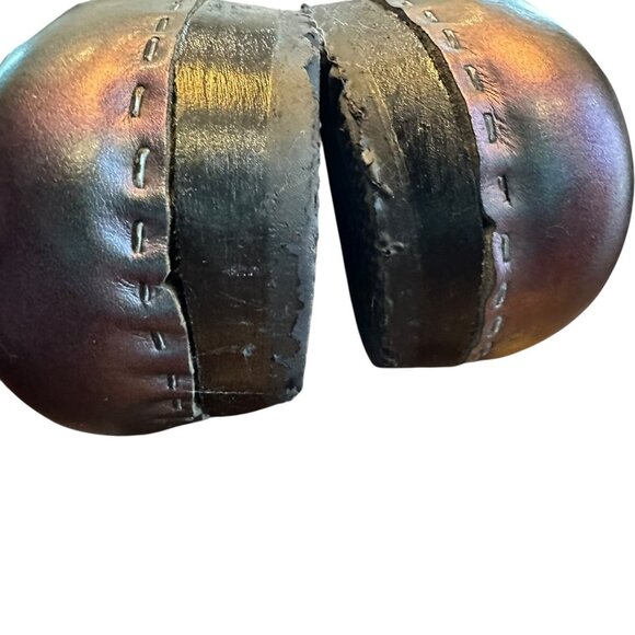 Sven Original Dark Metallic Gray Leather Wooden Clogs Size 40 US 8.5/9 - Picture 7 of 10